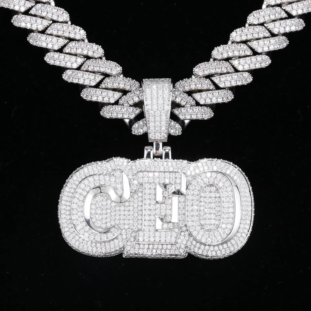 LAB DIAMOND CUSTOM LETTER NAME PENDANT IN STERLING SILVER