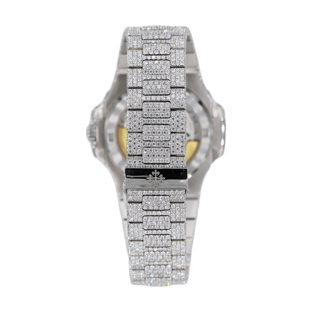 Moissanite Diamond Two Row Stone Bezel Watch 22CT