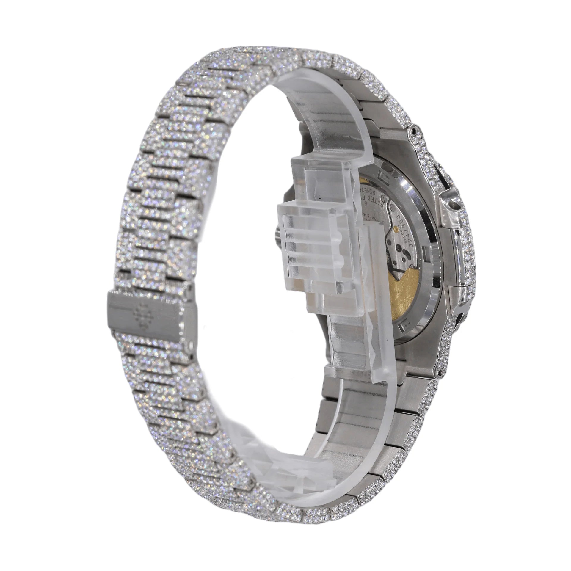 Moissanite Diamond Two Row Stone Bezel Watch 22CT