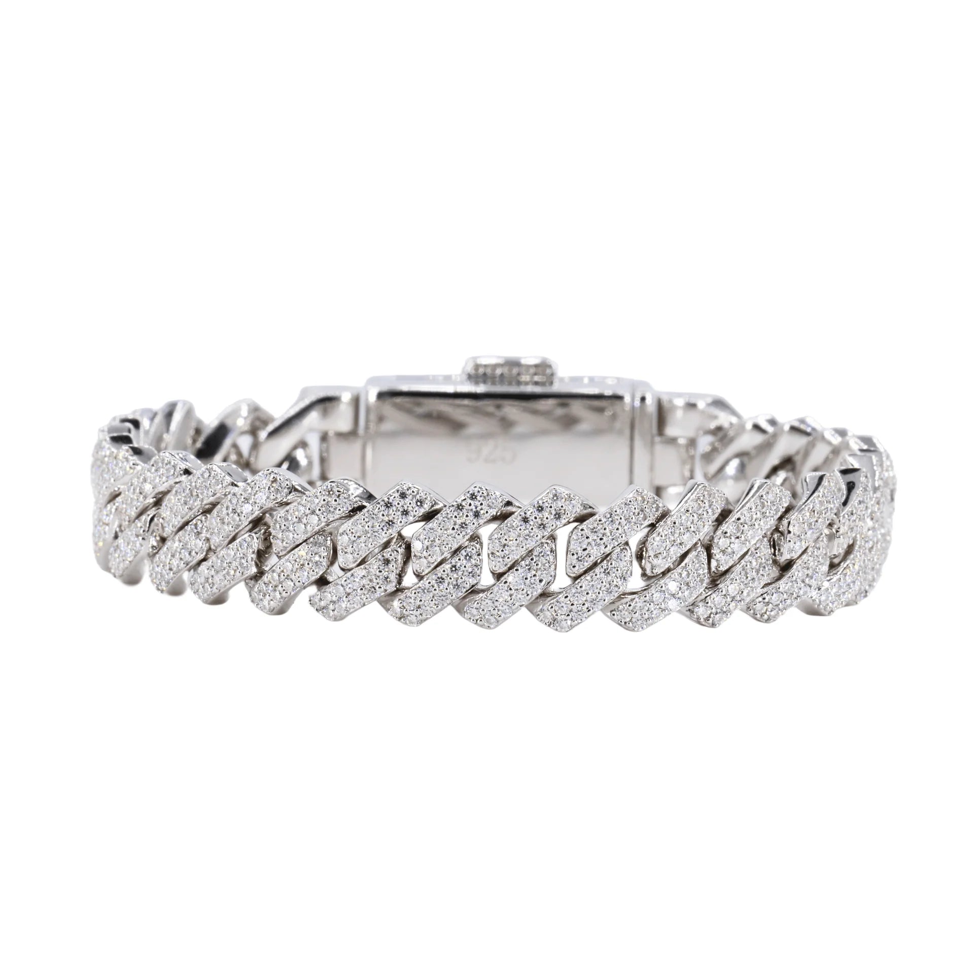 12MM Cuban Bracelet VVS Lab Diamonds