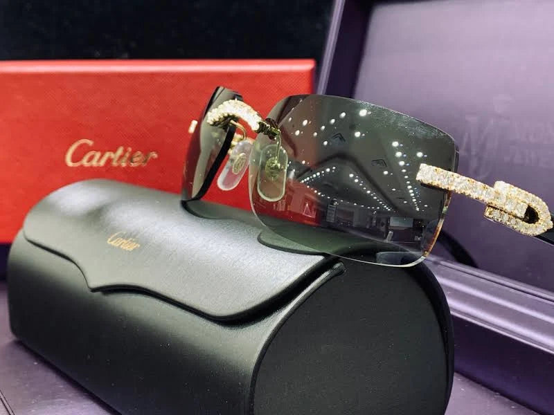 Cartier 5 carat Diamond Sunglasses Black Horn